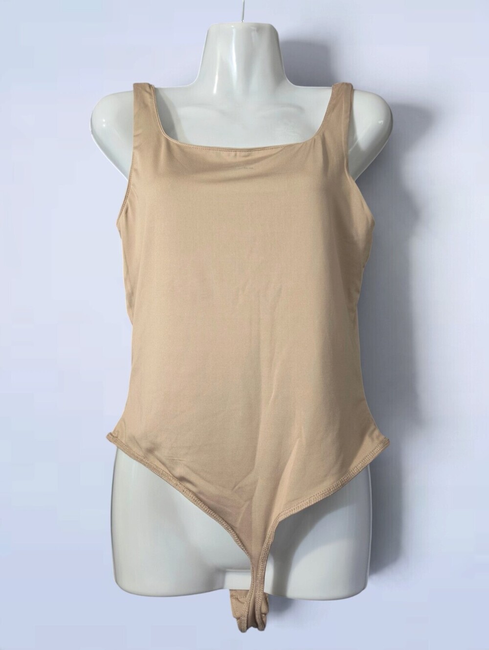 Beige Sleeveless Bodysuit - Size Large